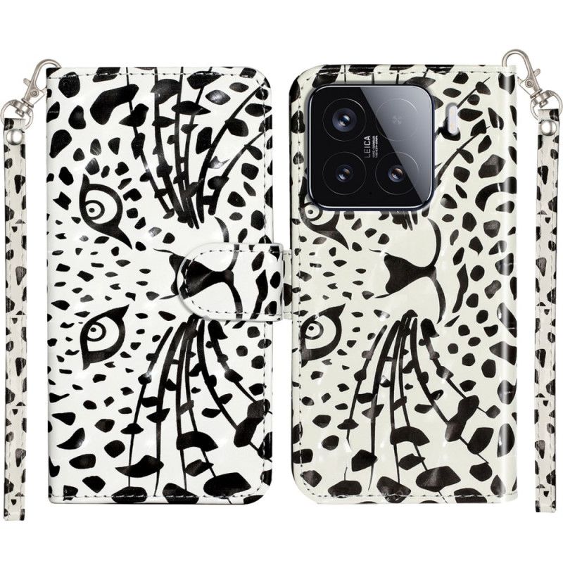 Etui Folio Do Xiaomi 15t Pro Pasek W Panterkę