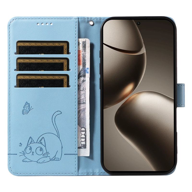 Etui Folio Do Xiaomi 15t Pro Wzór Paska Z Motywem Kota