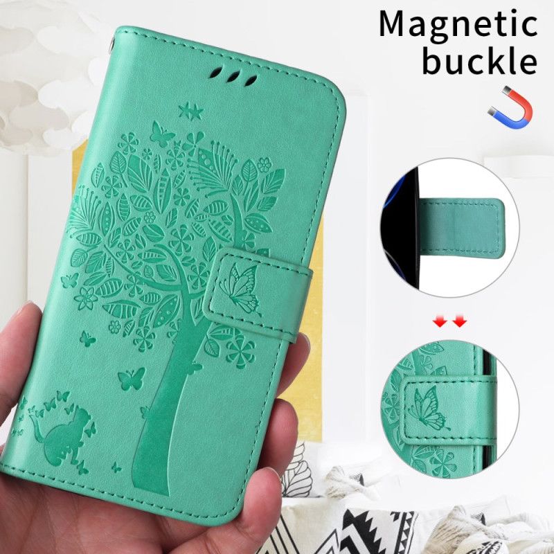 Etui Folio Xiaomi 15t Pro Drzewo I Kot Etui Ochronne