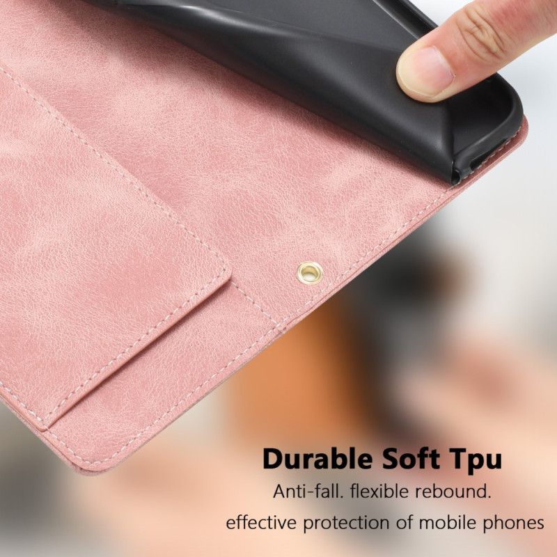 Etui Folio Xiaomi 15t Pro Efekt Zamszu Kwiatowy Nadruk Etui Ochronne