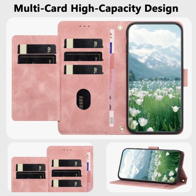 Etui Folio Xiaomi 15t Pro Efekt Zamszu Kwiatowy Nadruk Etui Ochronne