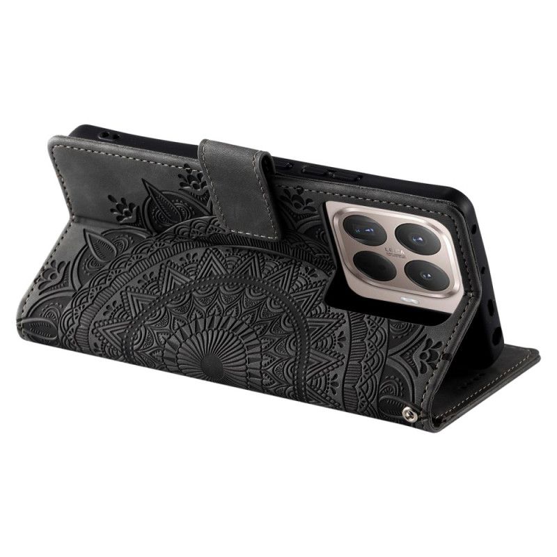 Etui Folio Xiaomi 15t Pro Efekt Zamszu Mandala Etui Ochronne