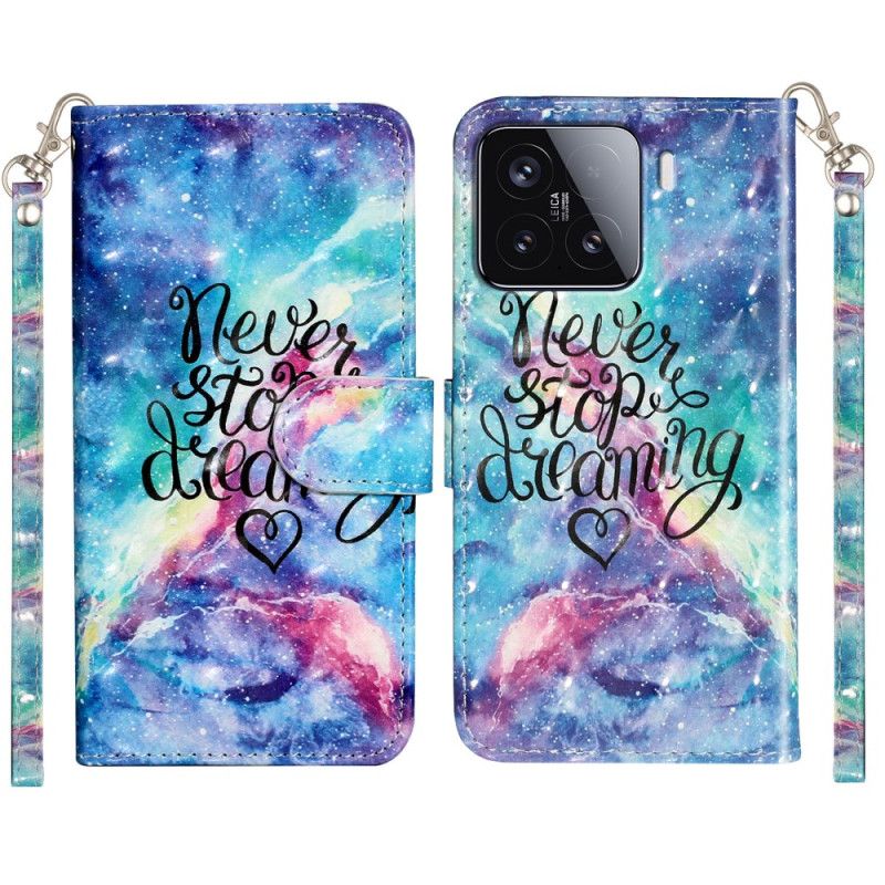 Etui Folio Xiaomi 15t Pro Nigdy Nie Przestawaj Marzyć Z Paskiem Etui Ochronne