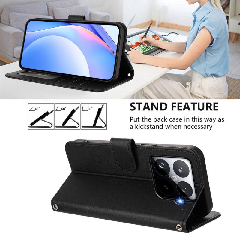 Etui Folio Xiaomi 15t Pro Ochrona Rfid Efekt Skóry Etui Ochronne