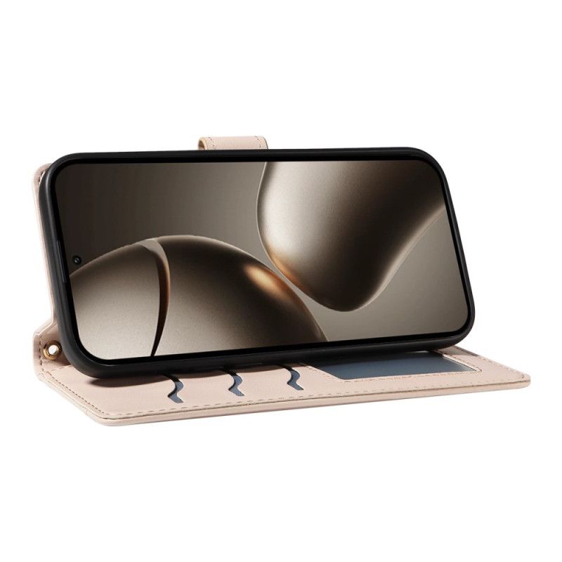 Etui Folio Xiaomi 15t Pro Pikowany Z Paskiem I Paskiem Na Ramię