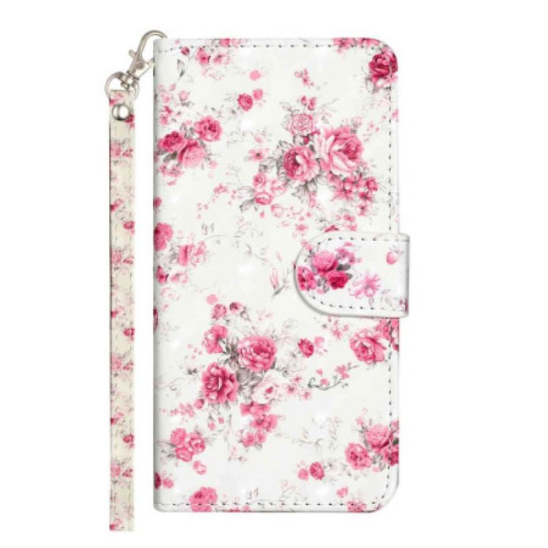 Etui Folio Xiaomi 15t Pro Smycz Róże Etui Ochronne