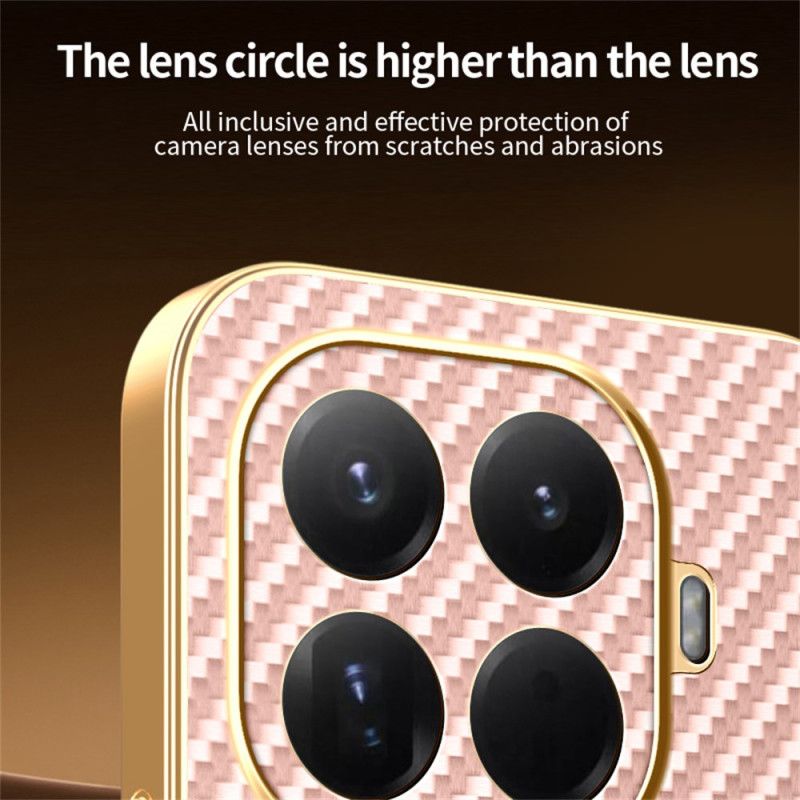 Etui Xiaomi 15t Pro Tekstura Włókna Węglowego