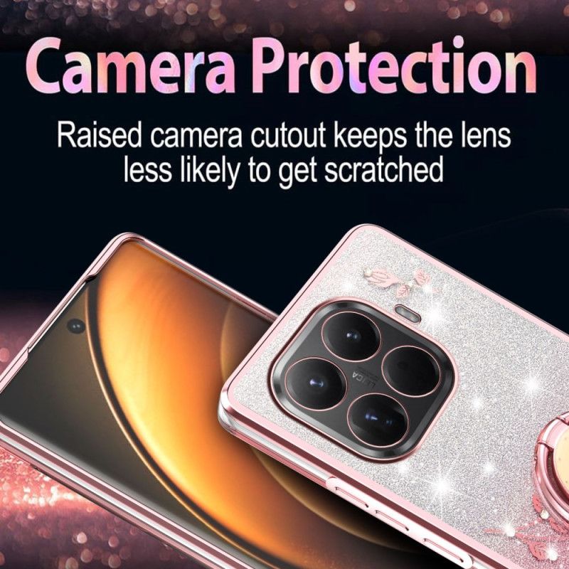 Etui Xiaomi 15t Pro Uchwyt Na Pierścionek Z Kryształkami Kadem