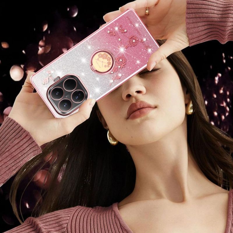 Etui Xiaomi 15t Pro Uchwyt Na Pierścionek Z Kryształkami Kadem