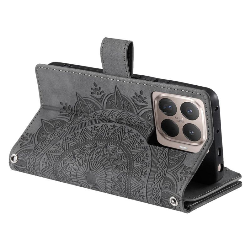 Pokrowce Xiaomi 15t Pro Portfel Z Efektem Zamszu Mandala