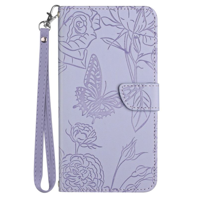 Etui Folio Honor 200 Nadruk W Kształcie Motyla Z Paskiem