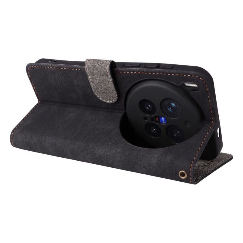 Etui Folio Vivo X300 Pro Ochrona Rfid Efekt Skóry