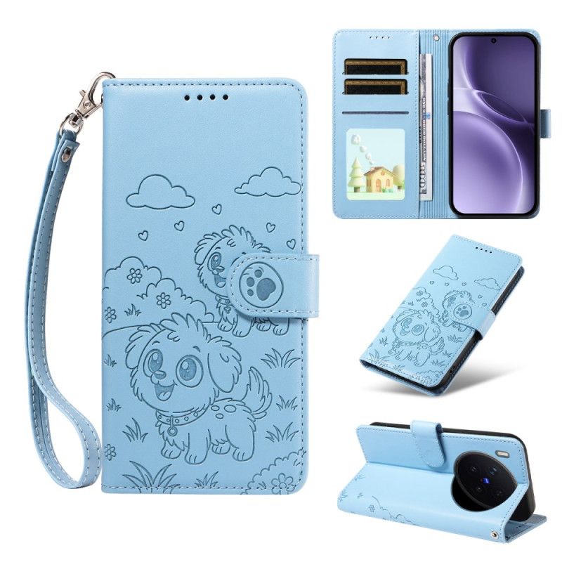 Etui Folio Vivo X300 Pro Wzór Psa Z Paskiem