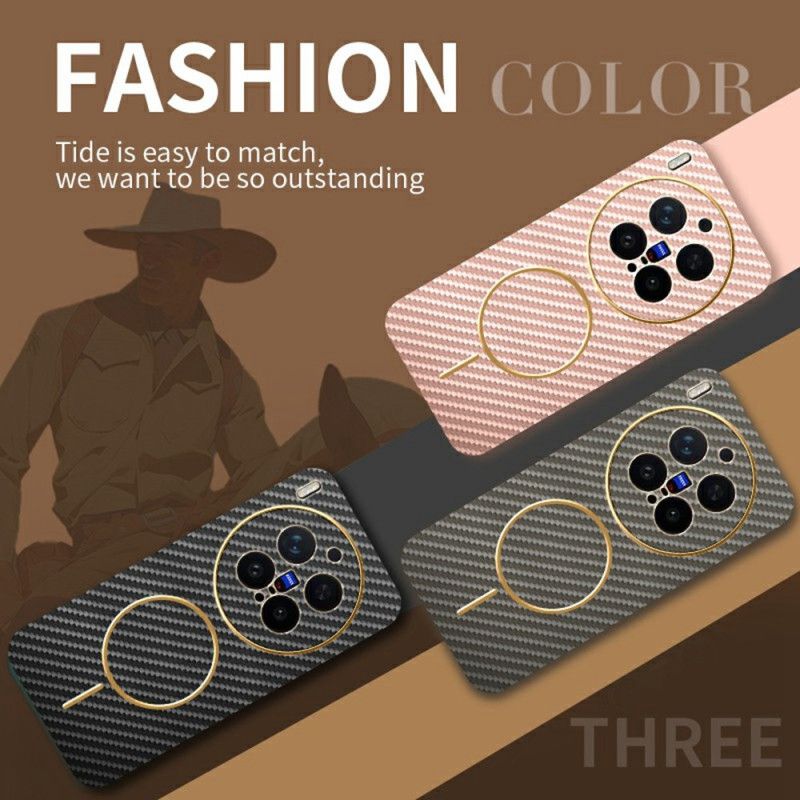 Etui Vivo X300 Pro Tekstura Włókna Węglowego