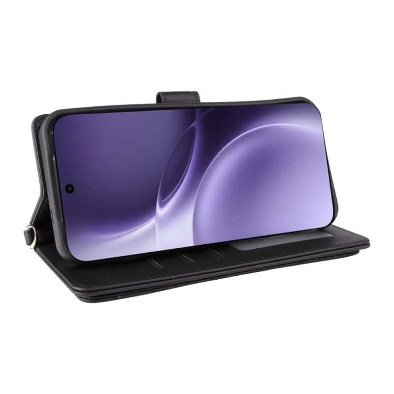 Skórzany Futerał Vivo X300 Pro Etui Na Telefon Pikowane Z Paskiem I Paskiem Na Ramię