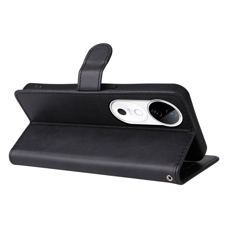 Etui Folio Do Vivo V40 5g Efekt Skórzanego Paska