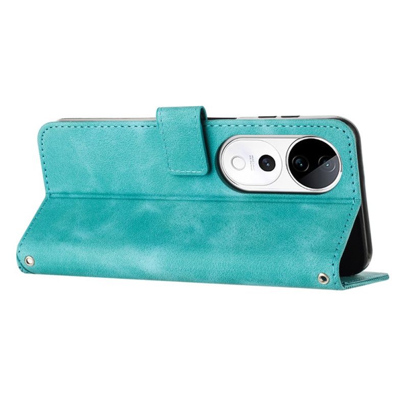 Etui Folio Vivo V40 5g Pasek Z Trójkątnym Wzorem