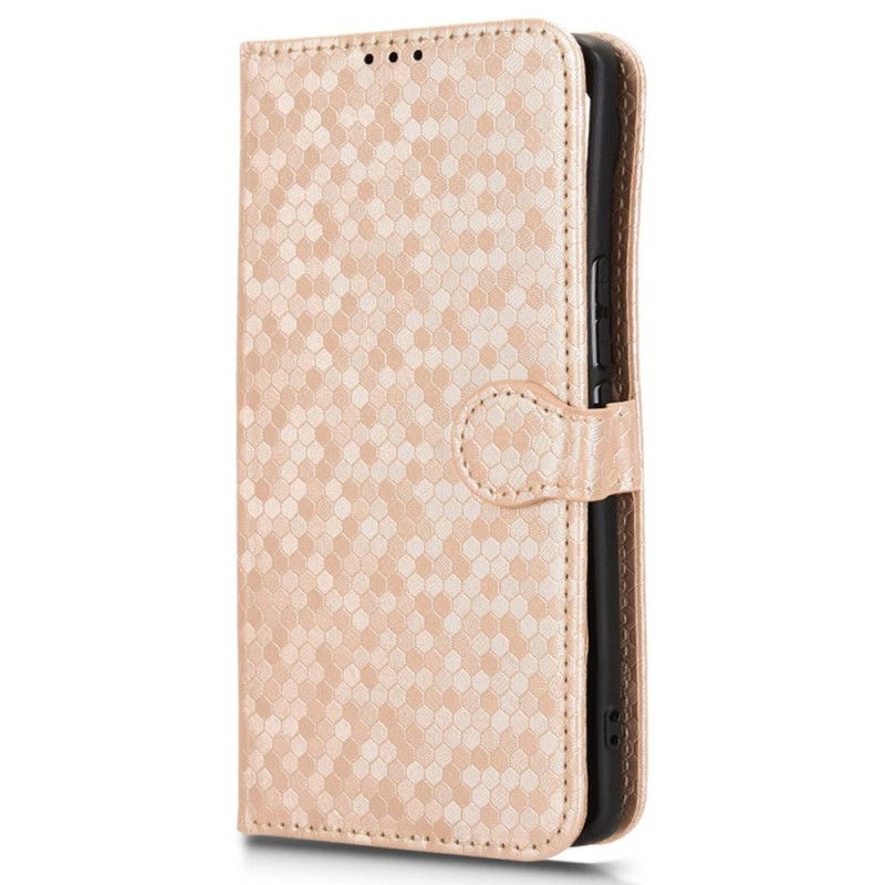 Skórzany Futerał Vivo V40 5g Etui Na Telefon Brokatowe Kropki