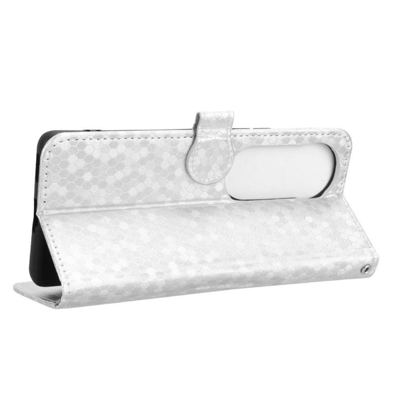 Skórzany Futerał Vivo V40 5g Etui Na Telefon Brokatowe Kropki