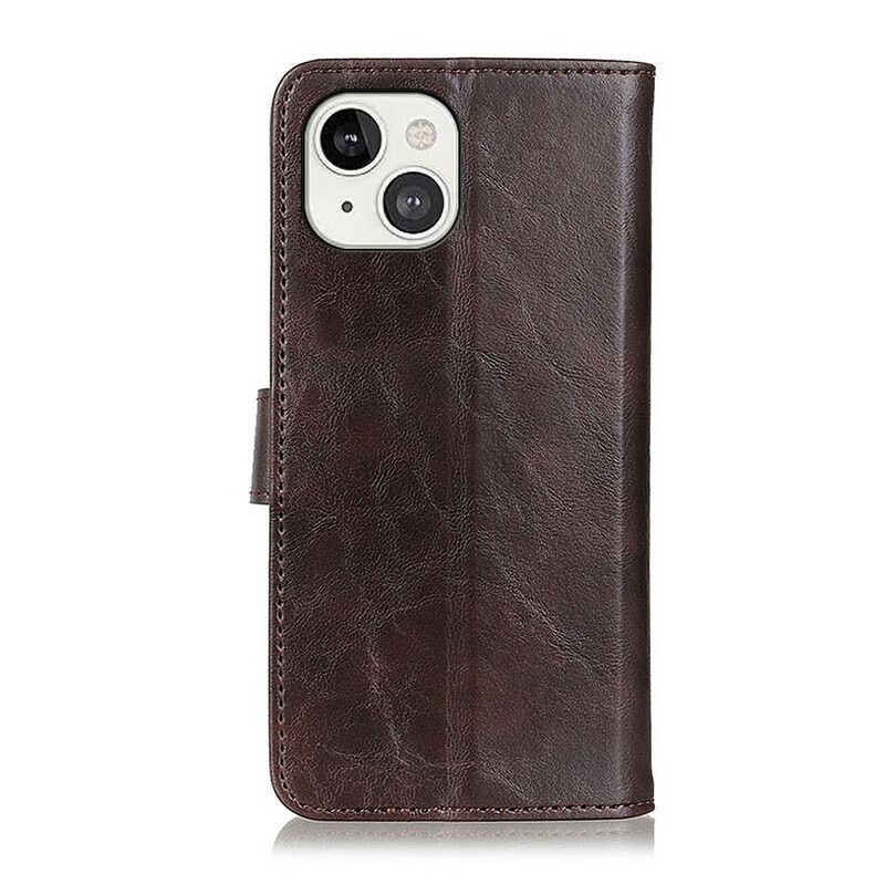Etui Folio Iphone 13 Tricolor Vintage Skórzany Efekt Etui Ochronne