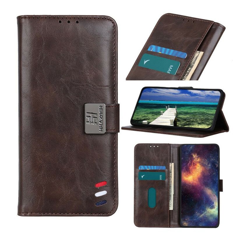 Etui Folio Iphone 13 Tricolor Vintage Skórzany Efekt Etui Ochronne