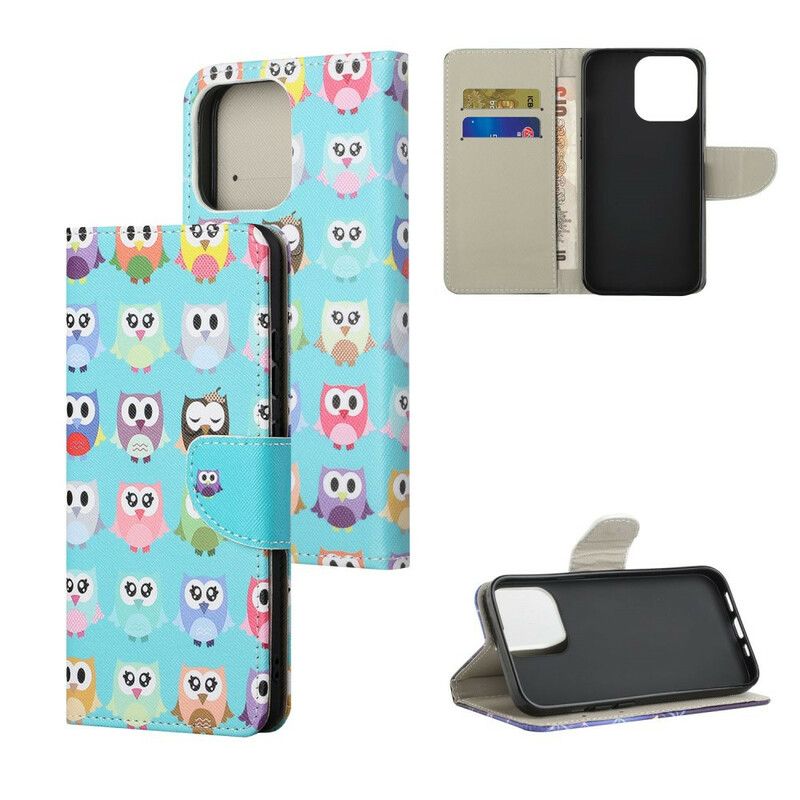 Etui Folio Iphone 13 Wiele Sów Etui Ochronne