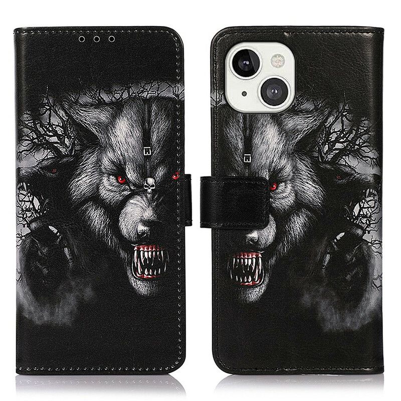 Etui Folio Iphone 13 Wilkołak Etui Ochronne