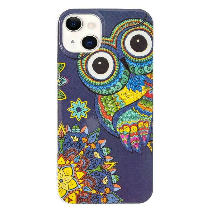 Etui Iphone 13 Fluorescencyjna Mandala Sowa