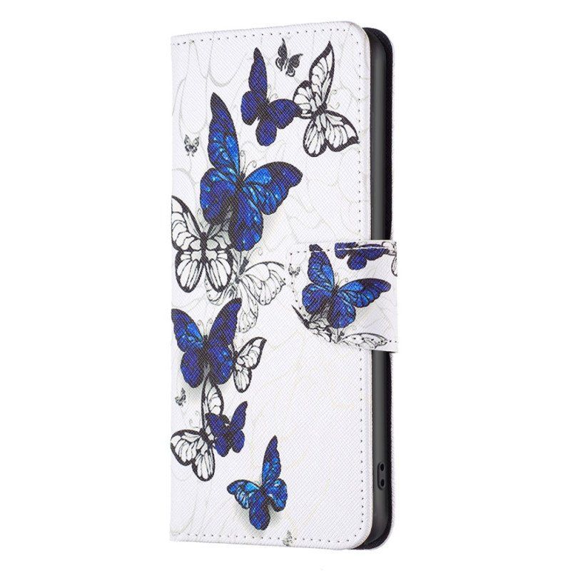 Etui Folio do iPhone 15 Plus Kolorowe Motyle