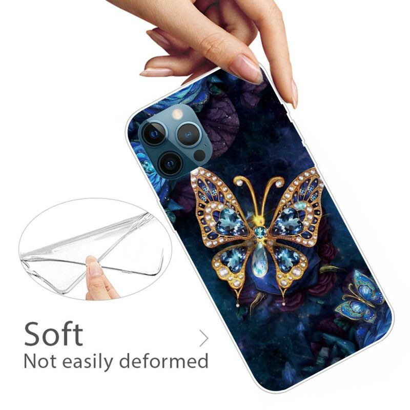 Etui Do Iphone 13 Pro Max Niebieskie Motyle