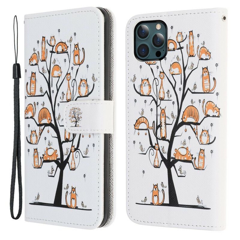 Etui Folio Iphone 13 Pro Max Funky Cats Strappy