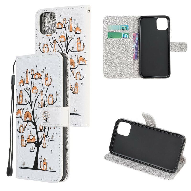 Etui Folio Iphone 13 Pro Max Funky Cats Strappy