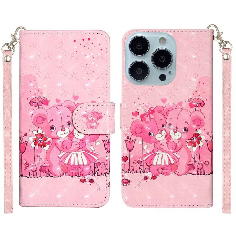 Etui Folio Iphone 13 Pro Max Nosi Jasne Plamy Z Paskiem Etui Ochronne