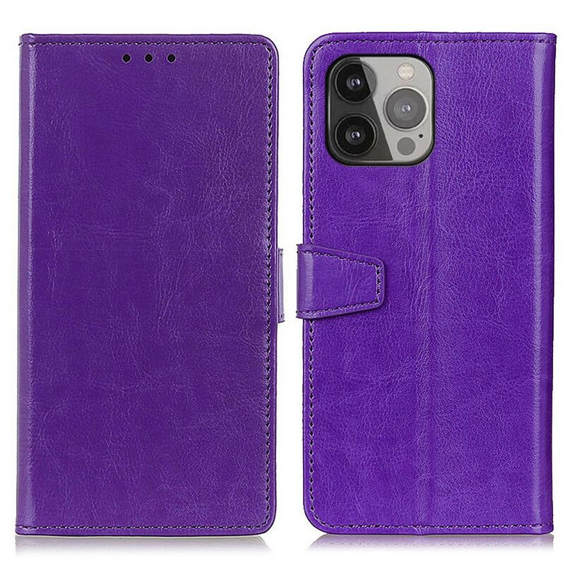 Etui Folio Iphone 13 Pro Max Prosty Efekt Błyszczącej Skóry Etui ...