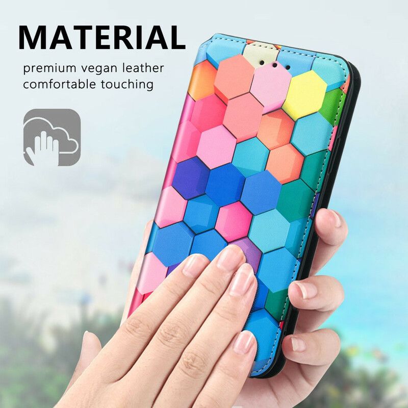 Flip Kotelot Iphone 13 Pro Max Zaskakujący Kolorowy Wzór Etui Ochronne