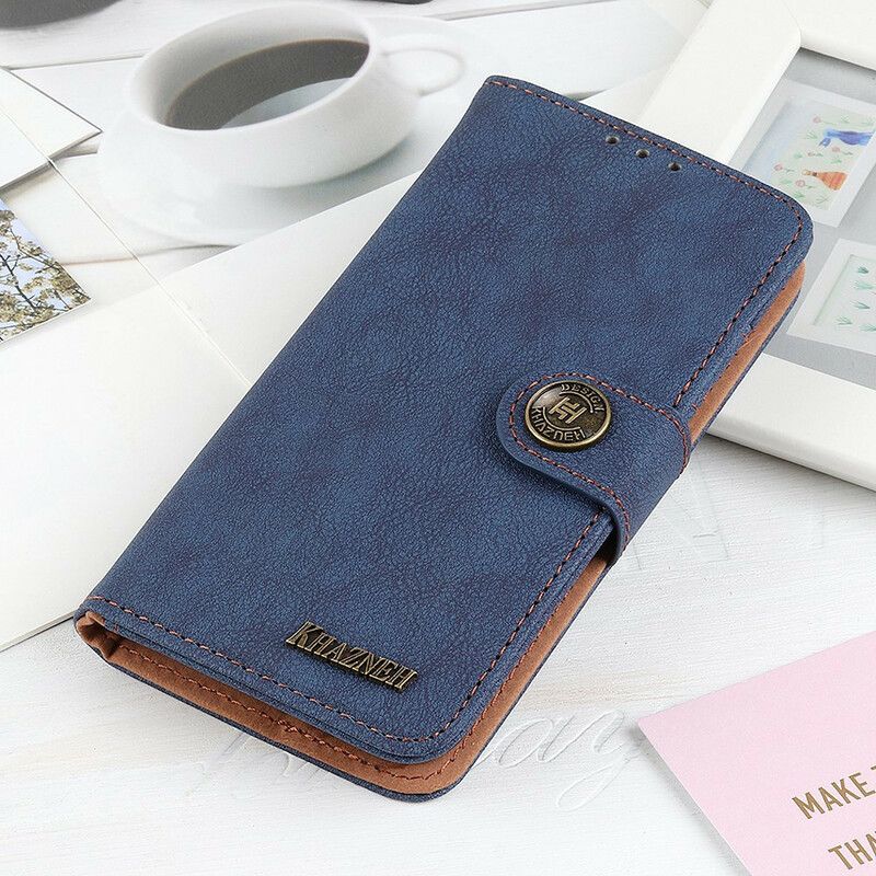 Skórzany Futerał Iphone 13 Pro Max Etui Na Telefon Retro Dwoina Skórzana Khazneh