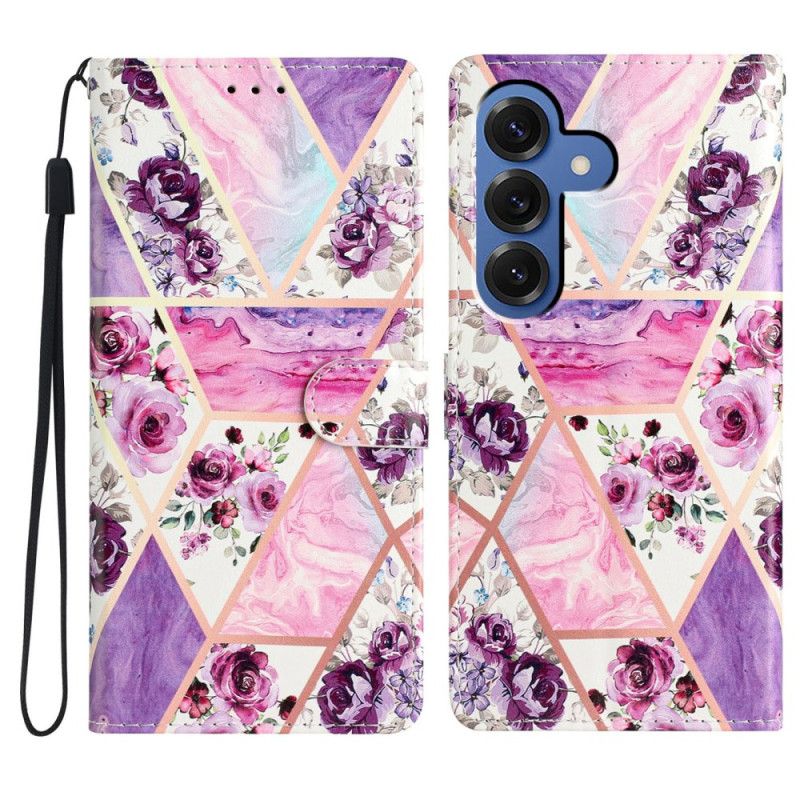 Etui Folio Samsung Galaxy S26 Plus Fioletowe Kwiaty Etui Ochronne
