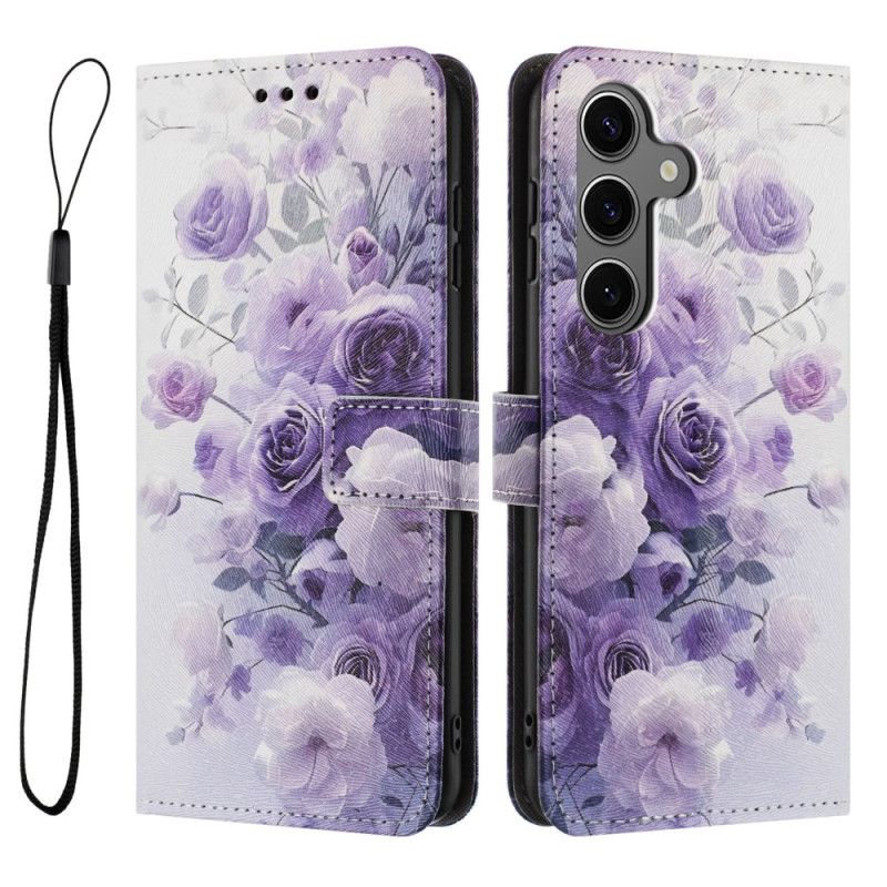Etui Folio Samsung Galaxy S26 Plus Fioletowe Róże Etui Ochronne
