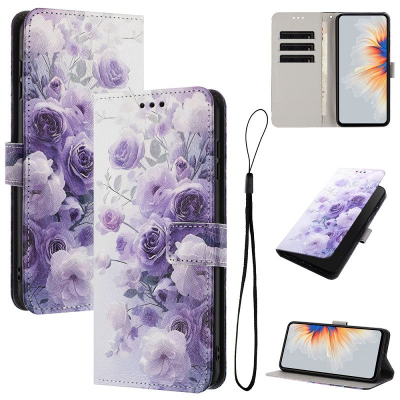 Etui Folio Samsung Galaxy S26 Plus Fioletowe Róże Etui Ochronne