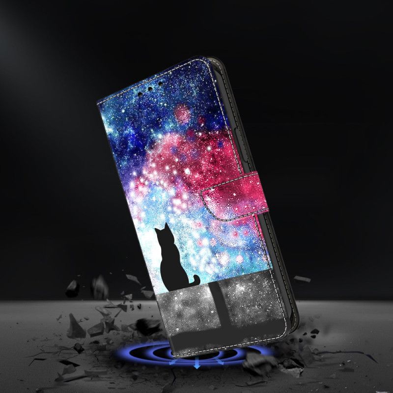 Etui Folio Samsung Galaxy S26 Plus Kot Na Rozgwieżdżonym Niebie