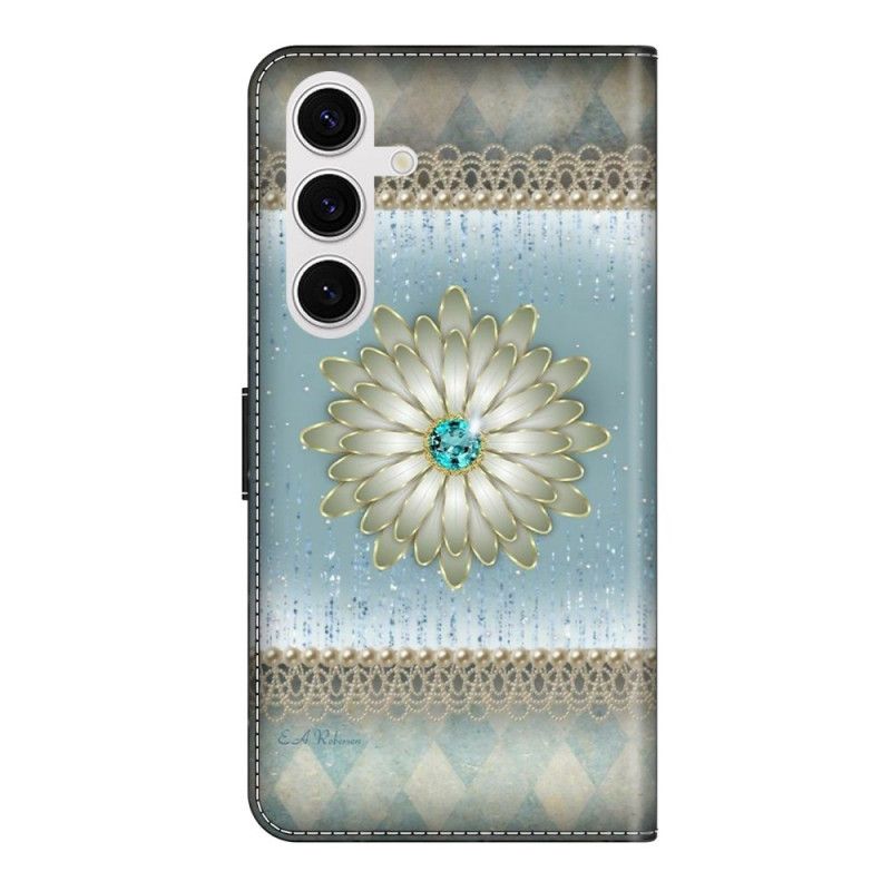 Etui Folio Samsung Galaxy S26 Plus Niebieski Diamentowy Kwiat