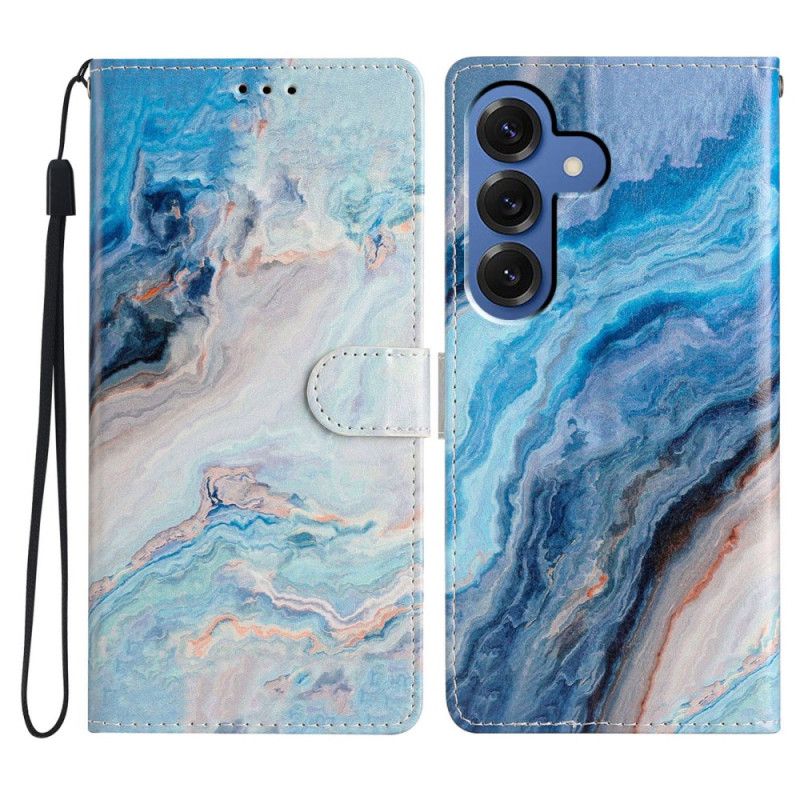 Etui Folio Samsung Galaxy S26 Plus Niebieski Marmur Etui Ochronne