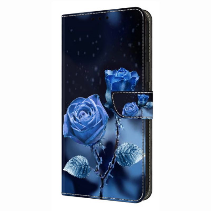 Etui Folio Samsung Galaxy S26 Plus Niebieskie Róże