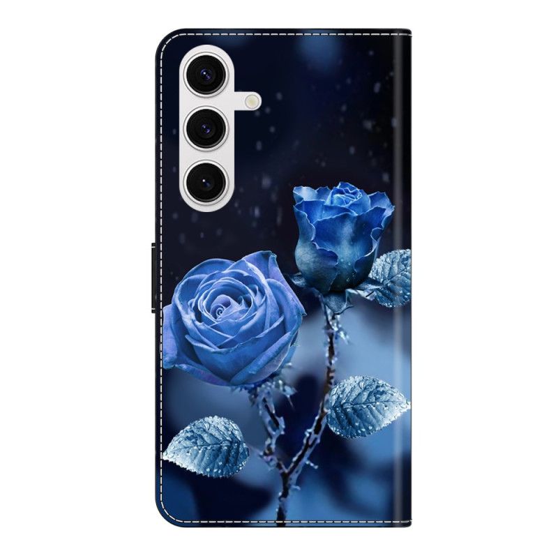 Etui Folio Samsung Galaxy S26 Plus Niebieskie Róże