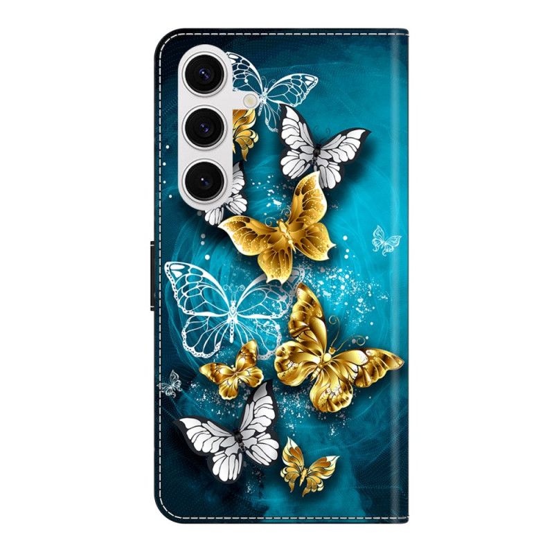 Pokrowce Samsung Galaxy S26 Plus Złoty Motyl Na Zielonym Tle