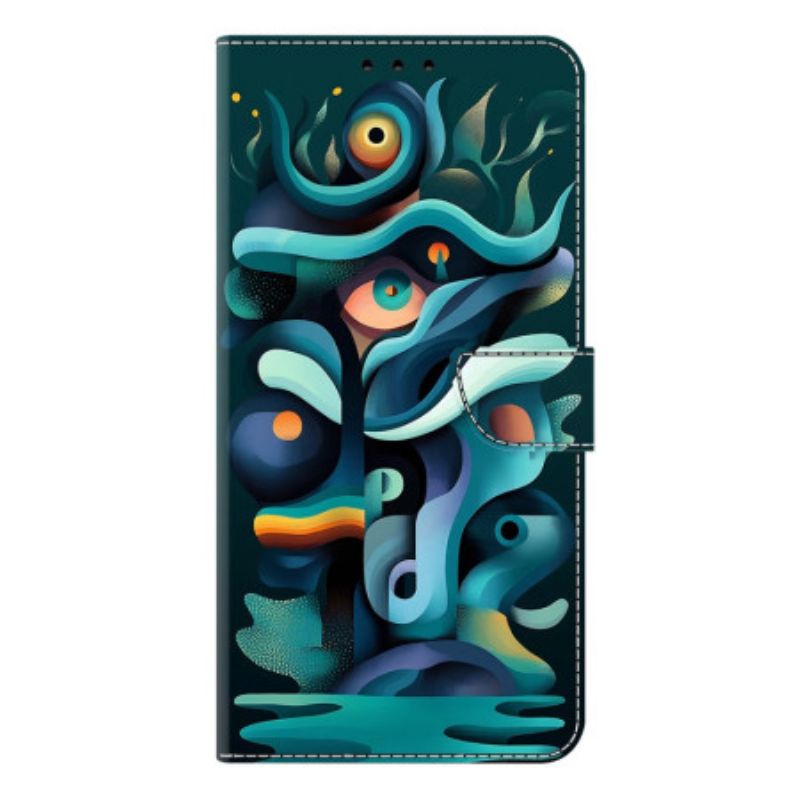 Skórzany Futerał Samsung Galaxy S26 Plus Etui Na Telefon Zielone Graffiti Ombre