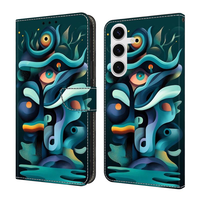 Skórzany Futerał Samsung Galaxy S26 Plus Etui Na Telefon Zielone Graffiti Ombre