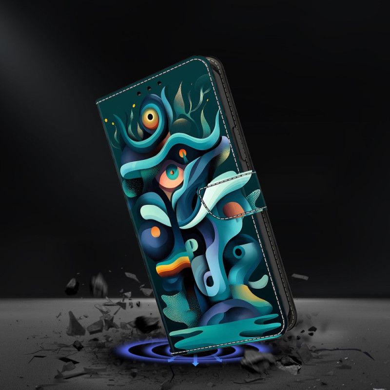 Skórzany Futerał Samsung Galaxy S26 Plus Etui Na Telefon Zielone Graffiti Ombre