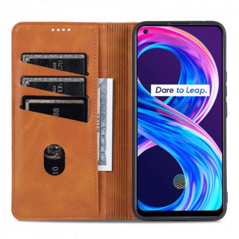 Flip Kotelot Realme 8 / 8 Pro Azns Skórzany Styl Etui Ochronne