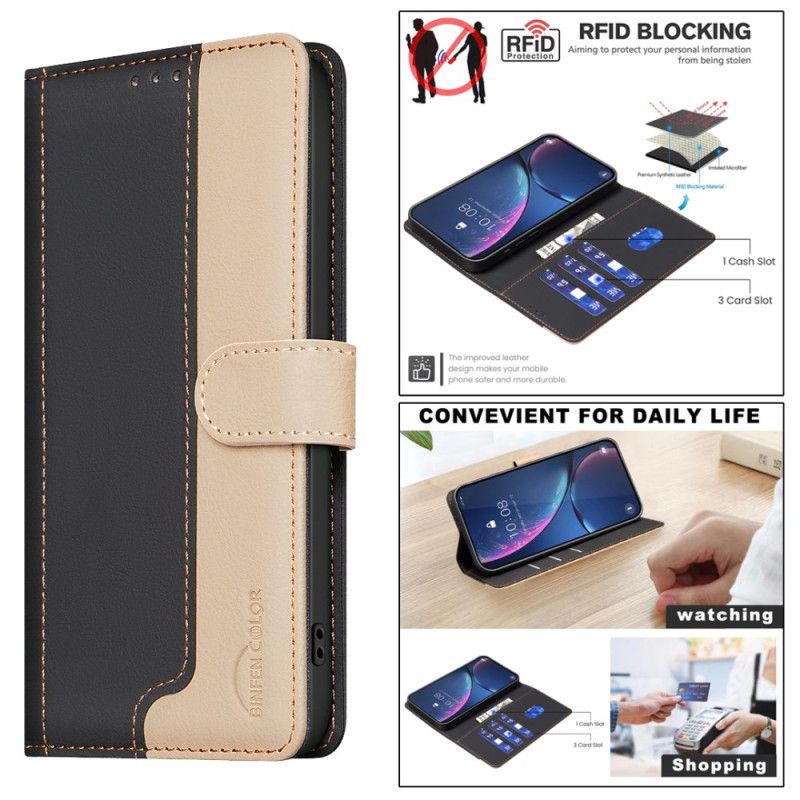 Etui Folio Do Xiaomi 15t Dwukolorowy Kolor Binfen